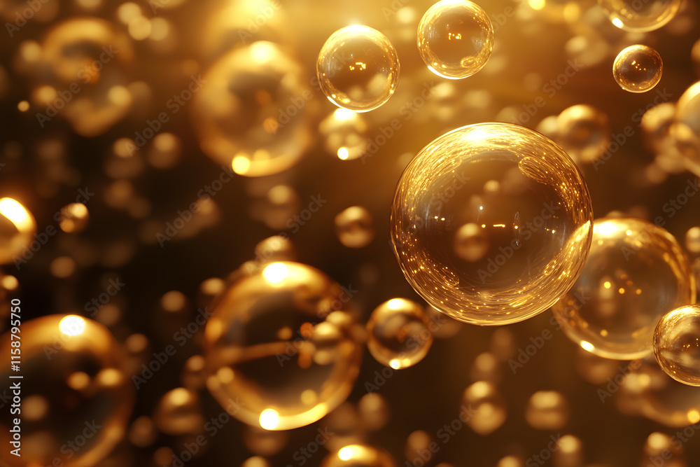 Abstract golden bubbling liquid, macro, close-up wallpaper Abstract golden bubbling liquid, macro, close-up wallpaper