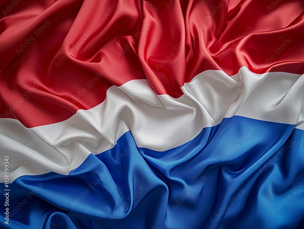 National flag of Russia with vibrant colors on silky fabric, symbolizing pride and identity National flag of Russia with vibrant colors on silky fabric, symbolizing pride and identity