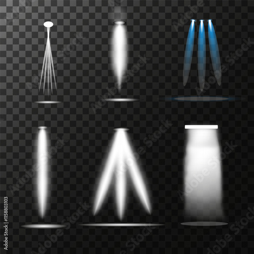 a set of lighting effects, lantern light, ramp light, stage light