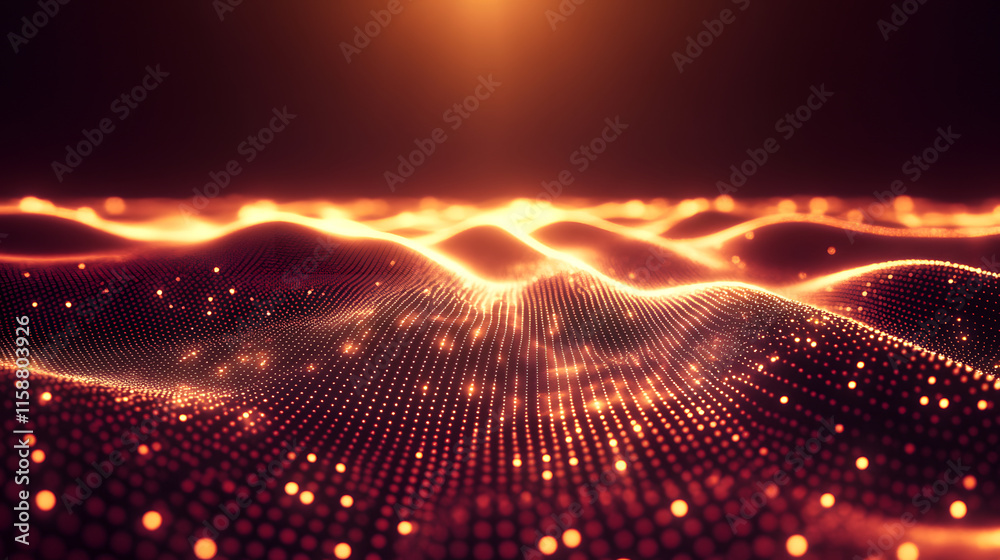Obraz premium Futuristic glowing circuits with a grid-based abstract design