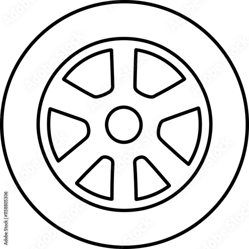 Car wheel silhouette design illustration