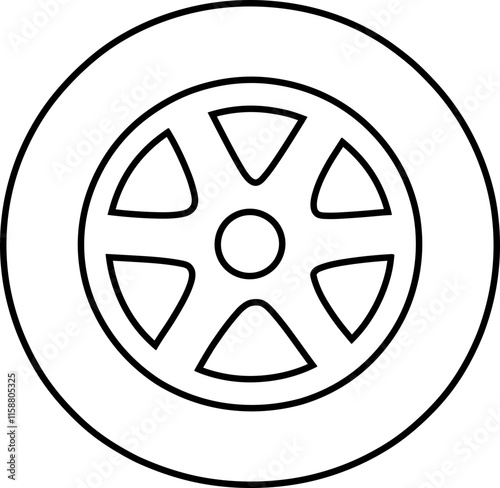 Car wheel silhouette design illustration