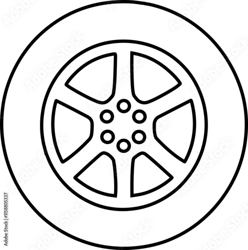 Car wheel silhouette design illustration