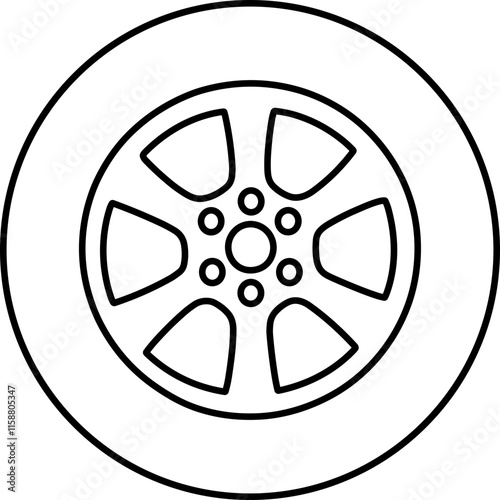 Car wheel silhouette design illustration