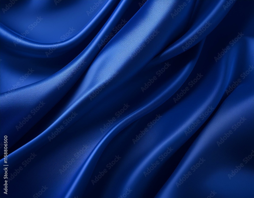 Obraz premium Abstract dark blue background. Silk satin. Navy blue color. Elegant background with space for design. Soft wavy folds.