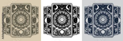 abstract mandala geometric playing card tattoo design