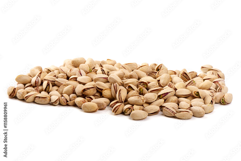 Pistachio nuts, isolated on white background. Close-up. Pistachio nuts, isolated on white background. Close-up.