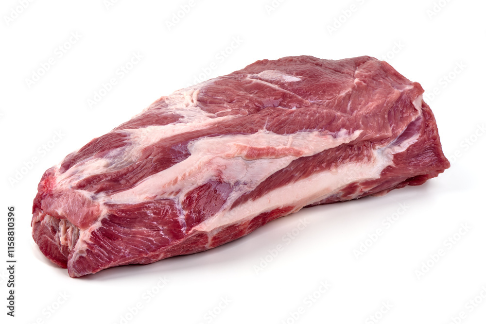 Chilled pork shoulder, isolated on white background. Chilled pork shoulder, isolated on white background.