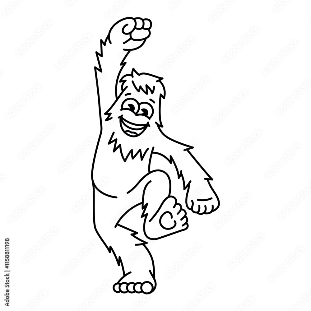 Cute fary tale character color line illustration. Pose and emotions of the monster. Cute fary tale character color line illustration. Pose and emotions of the monster.