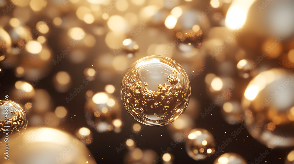 Simplistic bubble shapes arranged randomly on a solid-color background Simplistic bubble shapes arranged randomly on a solid-color background