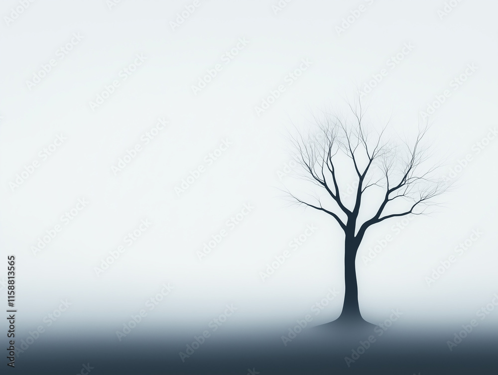 Fototapeta premium Eerie Willow Tree Centrally Placed in a Haunting Scene