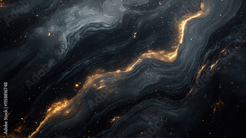 Abstract Dark Gray Background with Shimmering Glare and Sleek Lines photo