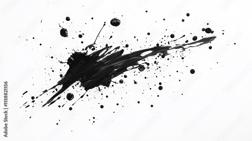 White Paper with Abstract Ink and Isolated Composition White Paper with Abstract Ink and Isolated Composition