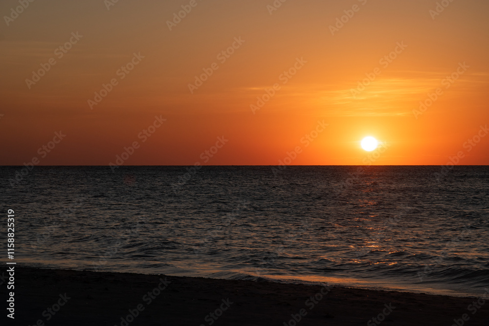 Beautiful sunset on the beach in Varadero, Cuba. Beautiful sunset on the beach in Varadero, Cuba.