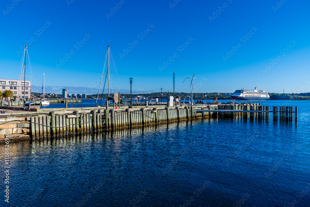 A view across the estuary from the waterfront at Halifax, Nova Scotia, Canada in the fall A view across the estuary from the waterfront at Halifax, Nova Scotia, Canada in the fall