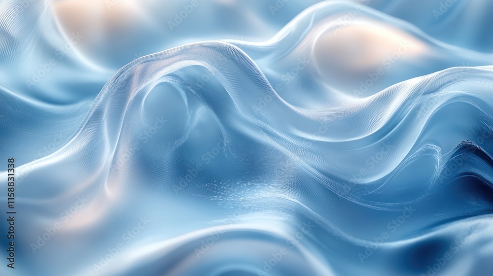 Fototapeta premium Abstract blue wave background.
