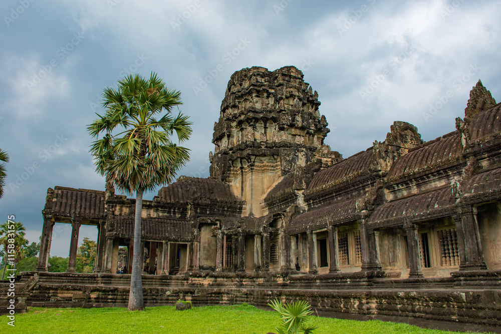 Exploring the Bayon temples at the archaeological sites in Cambodia. Exploring the Bayon temples at the archaeological sites in Cambodia.