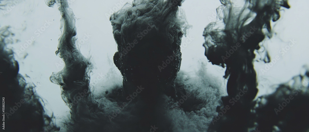 Obraz premium Swirling ink texture creates dramatic and captivating visual effects for design projects
