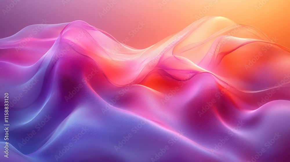 Fototapeta premium Abstract colorful wavy fabric texture background.