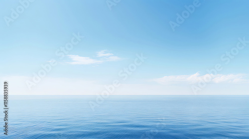 Wallpaper Mural Calm ocean scene with a clear blue sky and a few small clouds. Torontodigital.ca