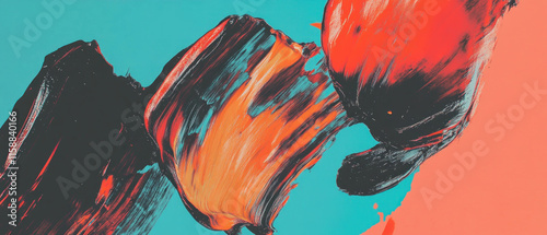 Vivid brush strokes create a playful and dynamic background with contrasting colors