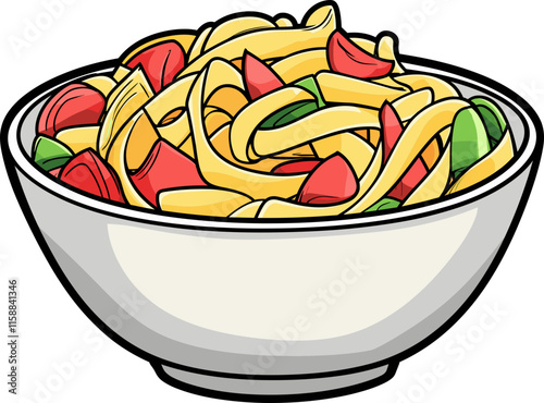 Illustration of Pasta in a Bowl