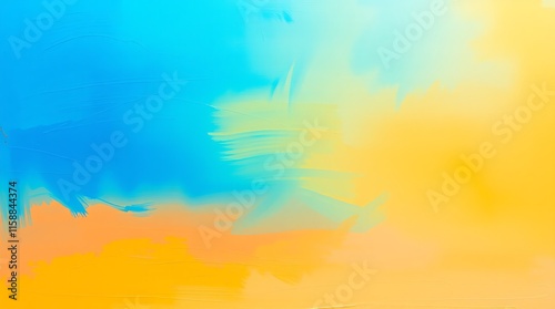 Professional-quality, high-resolution stock photo of an oil painting. A smooth gradient transitions from turquoise to sapphire. Seamless color blending, visible brushstrokes, and subtle reds, oranges, photo