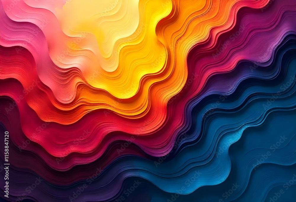 Colorful wavy layers creating a vibrant abstract background Colorful wavy layers creating a vibrant abstract background
