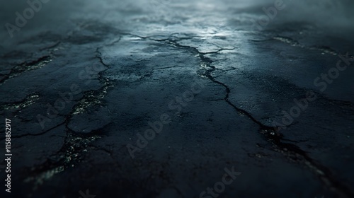 Dark Cracked Surface Underneath a Gloomy Sky