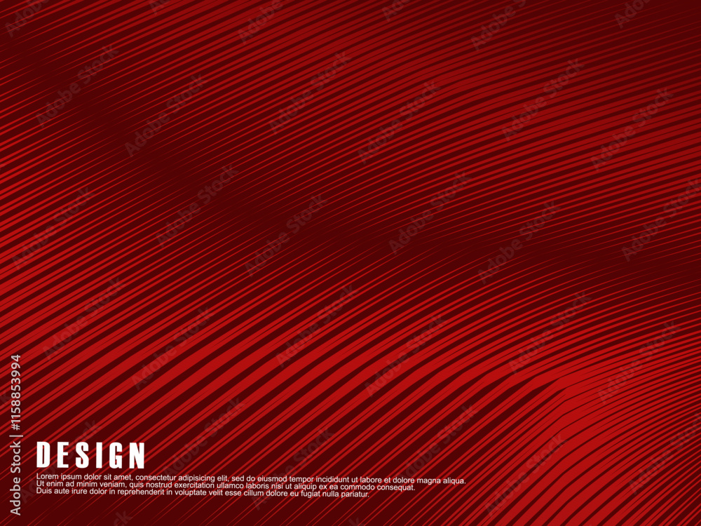 Abstract red geometric lines on red background. Modern shiny gradient red futuristic pattern. Futuristic technology concept, suitable for cover, poster, banner, flyer, website, etc.