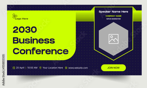 Best business webinar banner template design, online seminar web banner, fully customizable vector eps 10 file format