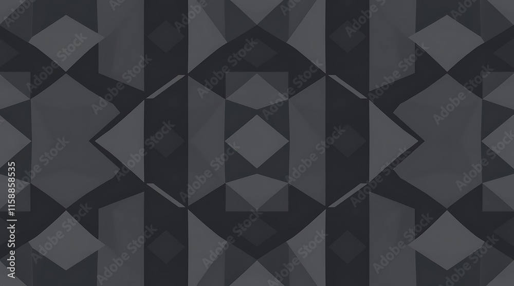Abstract Geometric Pattern: A mesmerizing abstract pattern in shades of gray, featuring a repeating motif of geometric shapes. The pattern creates a sense of movement and depth. Abstract Geometric Pattern: A mesmerizing abstract pattern in shades of gray, featuring a repeating motif of geometric shapes. The pattern creates a sense of movement and depth.