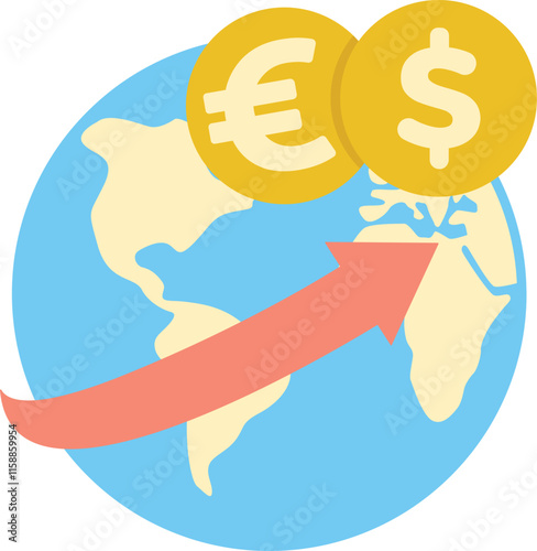 Remittance Icon Arrow Wrapped Around The earth photo