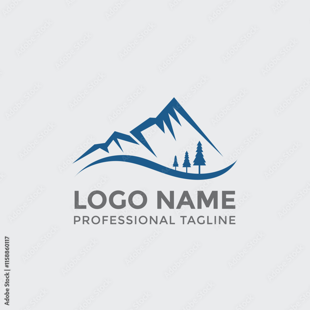 Mountain logo design concept fully editable vector template Mountain logo design concept fully editable vector template
