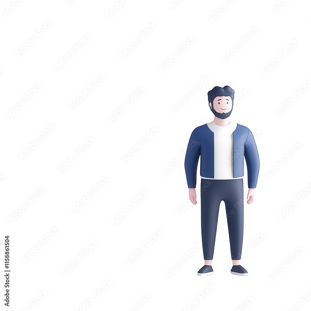 A digital illustration of a young man standing confidently in casual clothing., isolated on a transparent background. A digital illustration of a young man standing confidently in casual clothing., isolated on a transparent background.