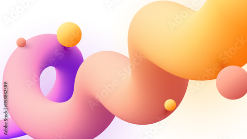 Colored abstract background fluid vector graphic abstract background. Glowing fluid vector 3d graphic background.