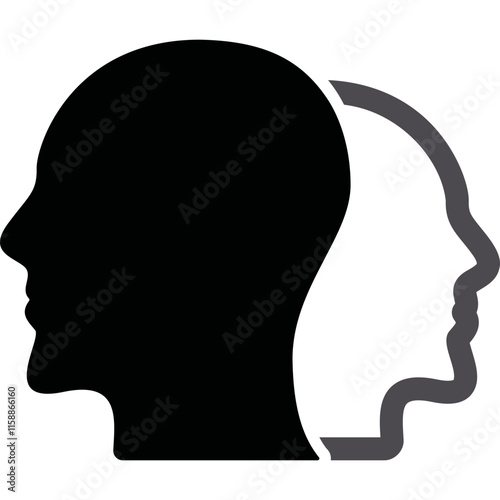 Simple vector icon head, man