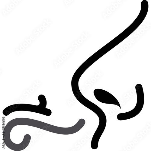 Simple vector icon inhale nose