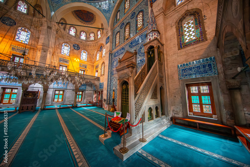 Sokollu Mehmed Pasha Mosque is a 16th C Ottoman mosque, designed by the architect Mimar Sinan and noted for the fine quality of the Iznik tiles on the walls photo