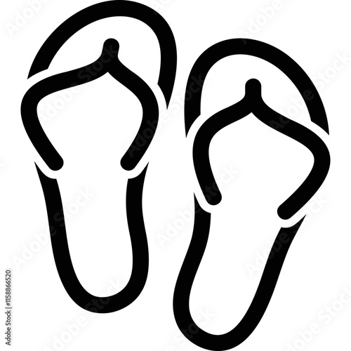 Simple vector icon beach slippers