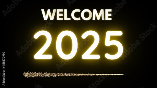 Good bye 2024 and Welcome 2025 with Golden Particles on a Black Background photo