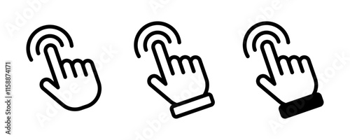 Click hand cursor icon set