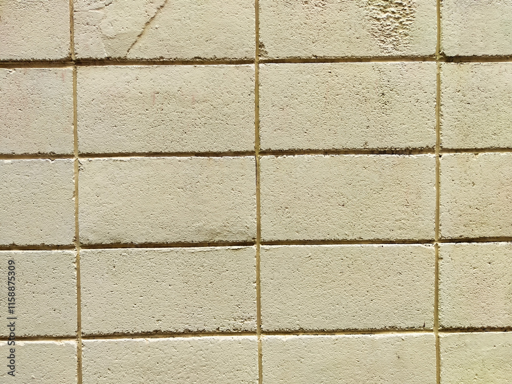 Naklejka premium Textured concrete wall with square tiles providing ample space for text or design elements in various projects