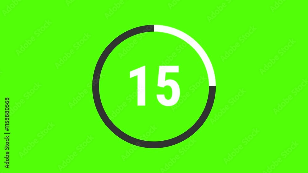 20 seconds countdown timer on green screen 20 seconds countdown timer on green screen