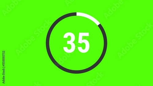 40 seconds countdown timer on green screen