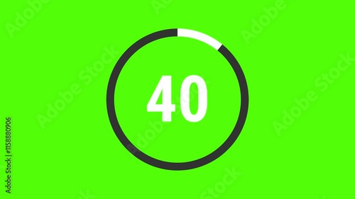45 seconds countdown timer on green screen