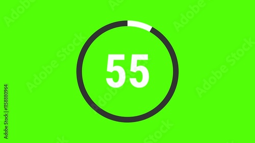 60 seconds countdown timer on green screen
