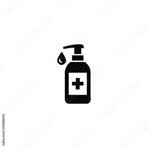 Hand sanitizer icon. Vector icon isolated on white background.