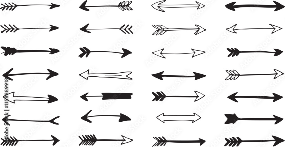 Set of grayscale vector arrows and arrows for graphic composition Set of grayscale vector arrows and arrows for graphic composition