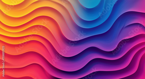 Abstract Multicolored Wavy Gradient Design Digital Background
